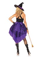 Witch, costume dress, lacing, big bow, crossing straps, spider web